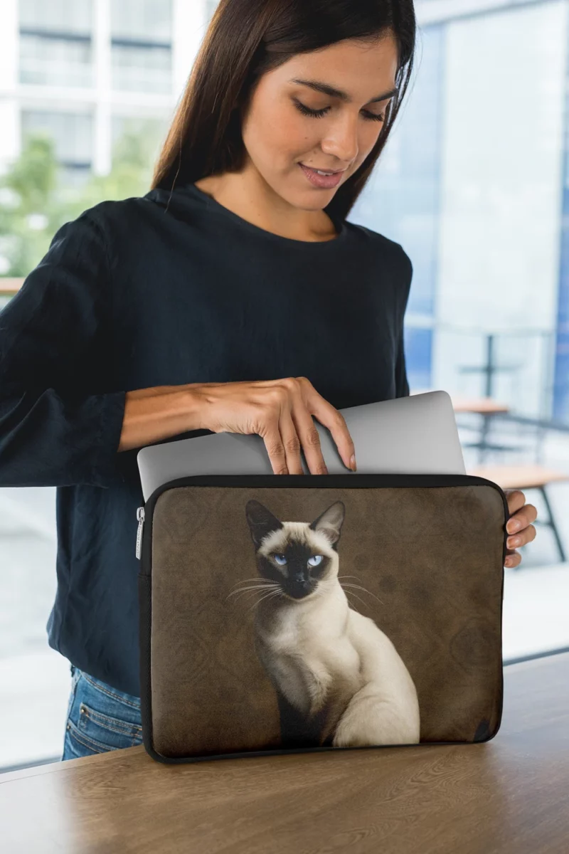 Regal Siamese Cat Portrait Laptop Sleeve 1