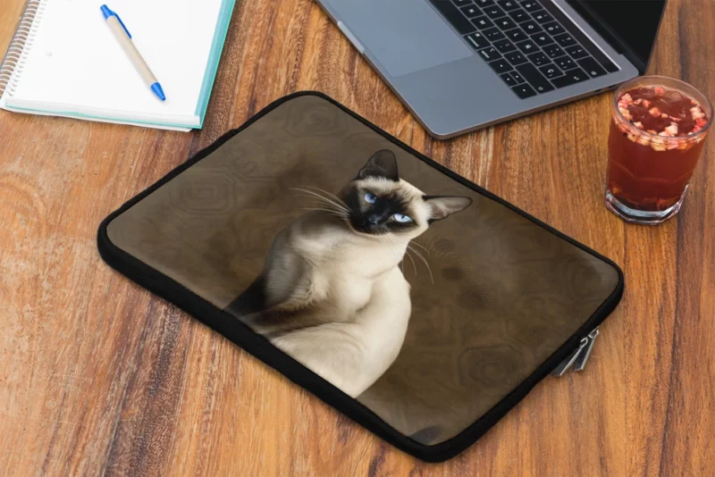 Regal Siamese Cat Portrait Laptop Sleeve 2