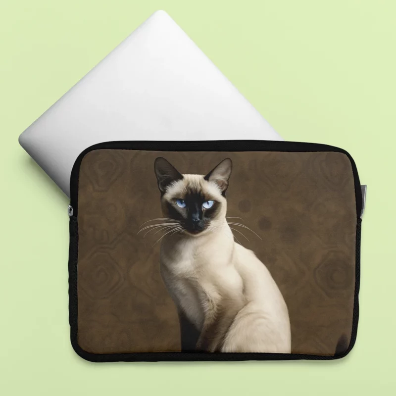 Regal Siamese Cat Portrait Laptop Sleeve