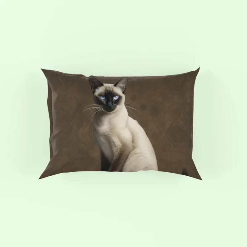 Regal Siamese Cat Portrait Pillow Case