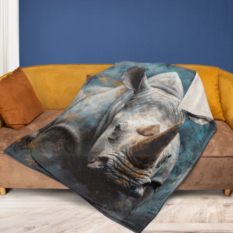 Rhino Photography Fleece Blanket 1
