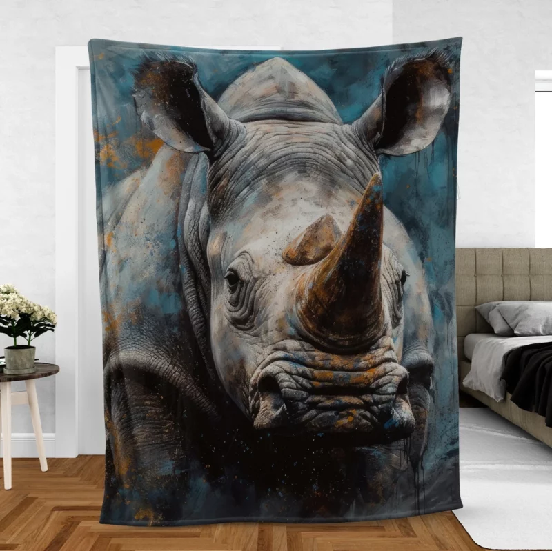 Rhino Photography Fleece Blanket