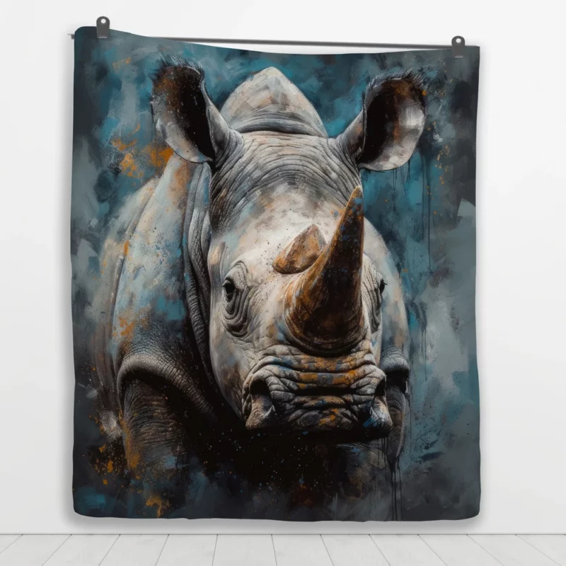 Rhino Photography Quilt Blanket 1