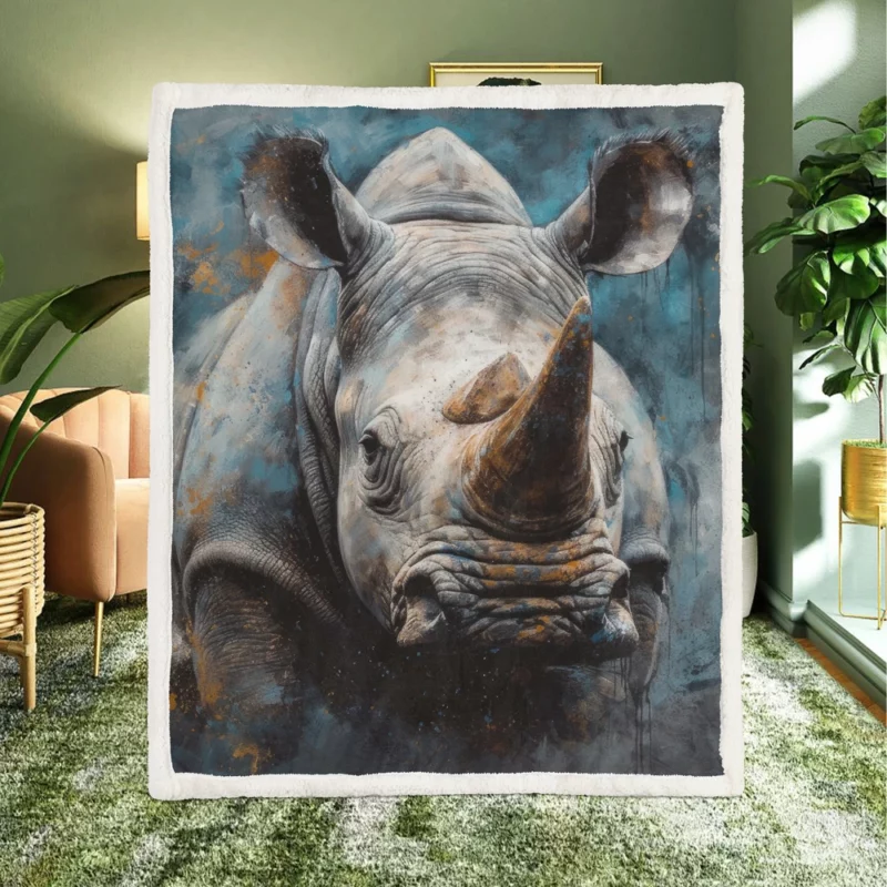 Rhino Photography Sherpa Fleece Blanket