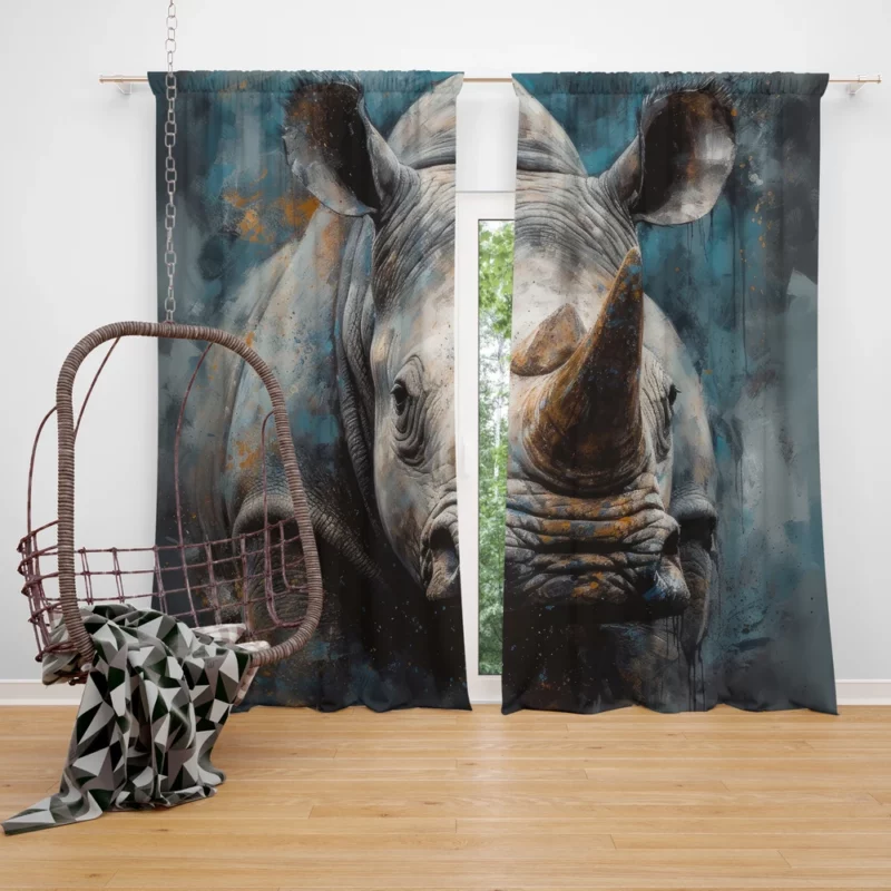 Rhino Photography Window Curtain