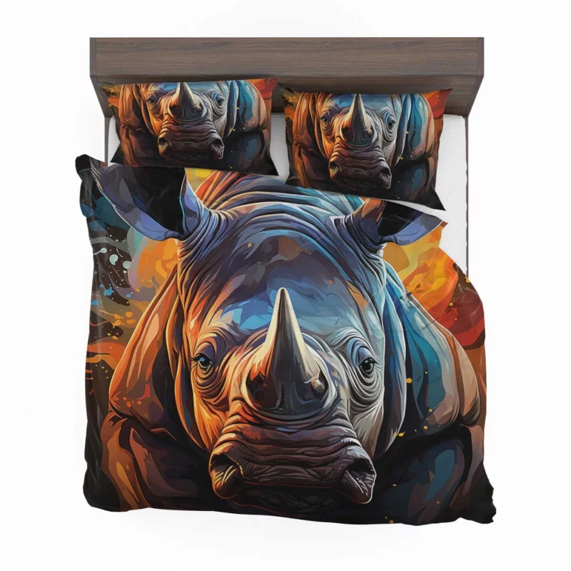Rhino Silhouette Artwork Bedding Set 2