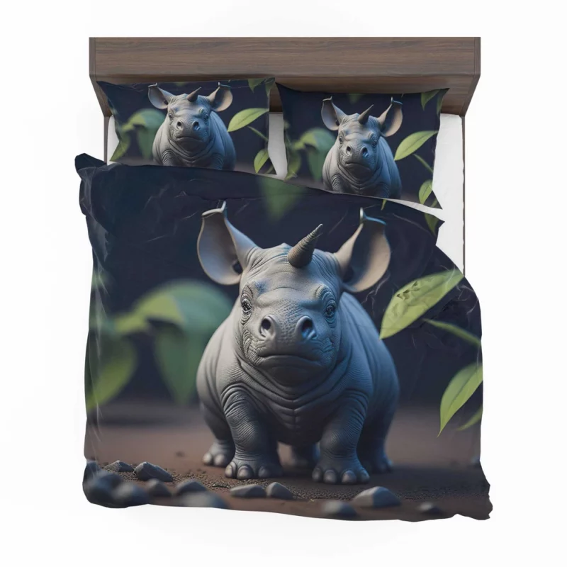 Rhino Statue Artwork Bedding Set 2