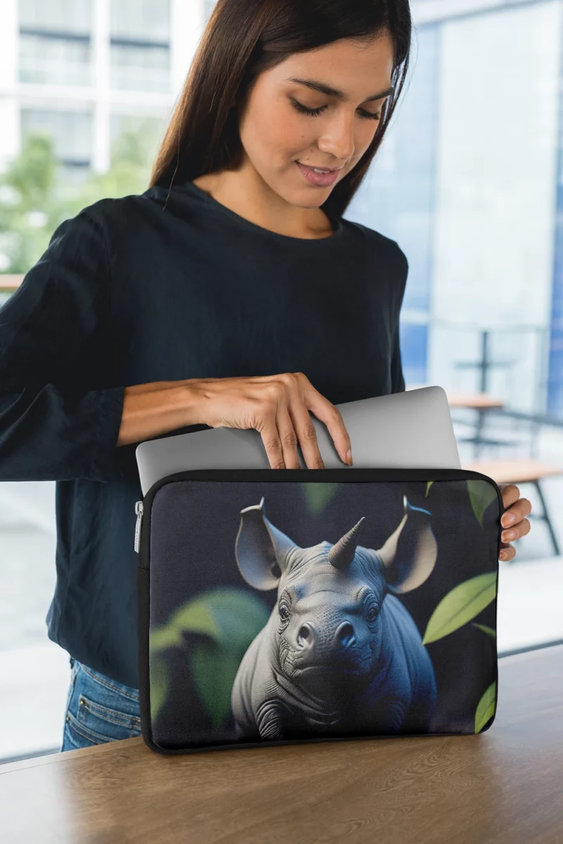 Rhino Statue Artwork Laptop Sleeve 1