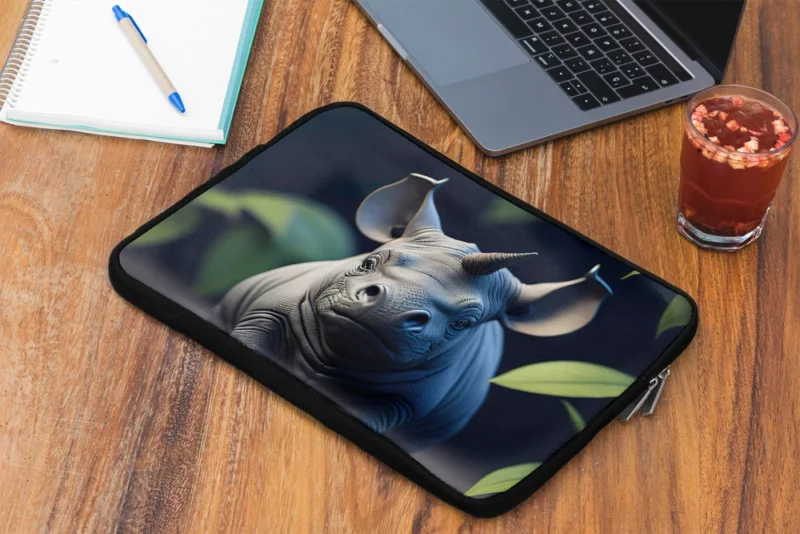 Rhino Statue Artwork Laptop Sleeve 2