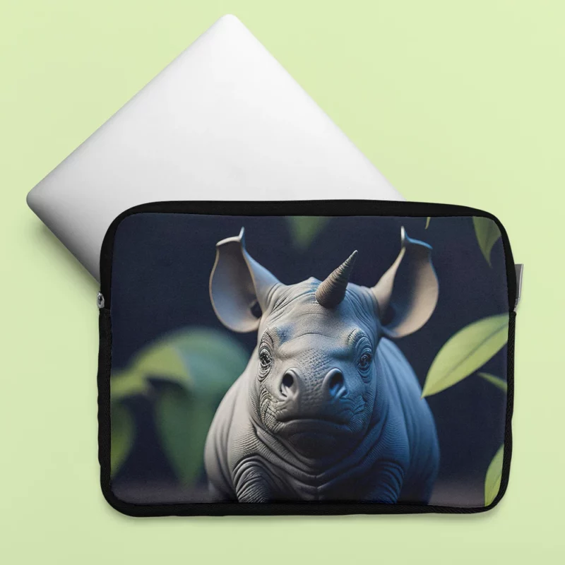 Rhino Statue Artwork Laptop Sleeve