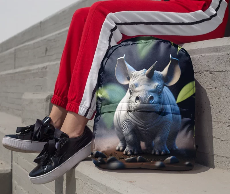 Rhino Statue Artwork Minimalist Backpack 1