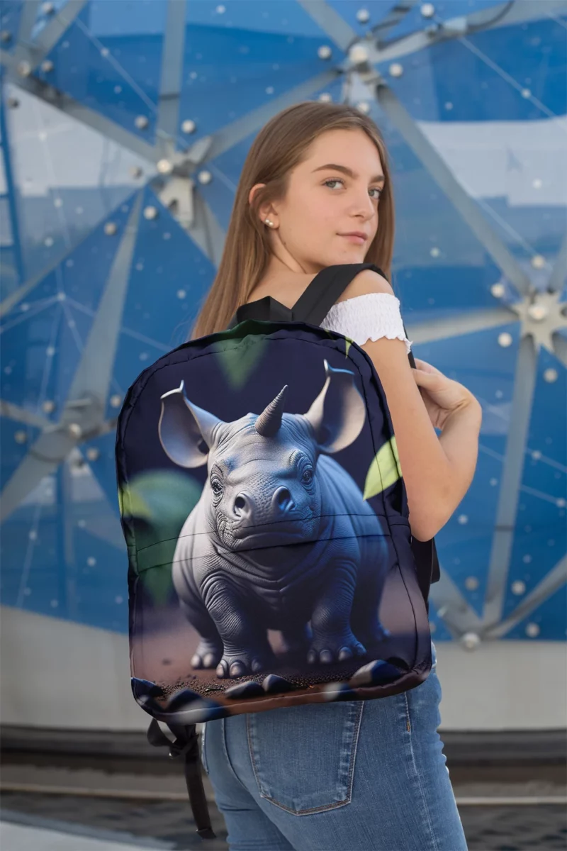 Rhino Statue Artwork Minimalist Backpack 2