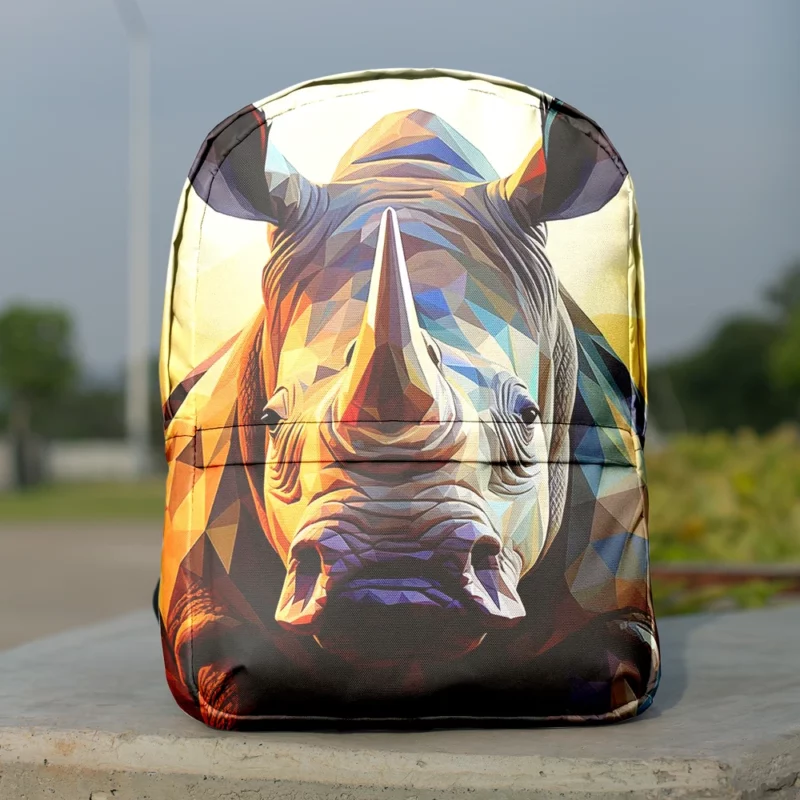 Rhino With Colorful Background Minimalist Backpack