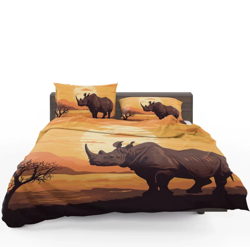 Rhino at Sunset Bedding Set 1