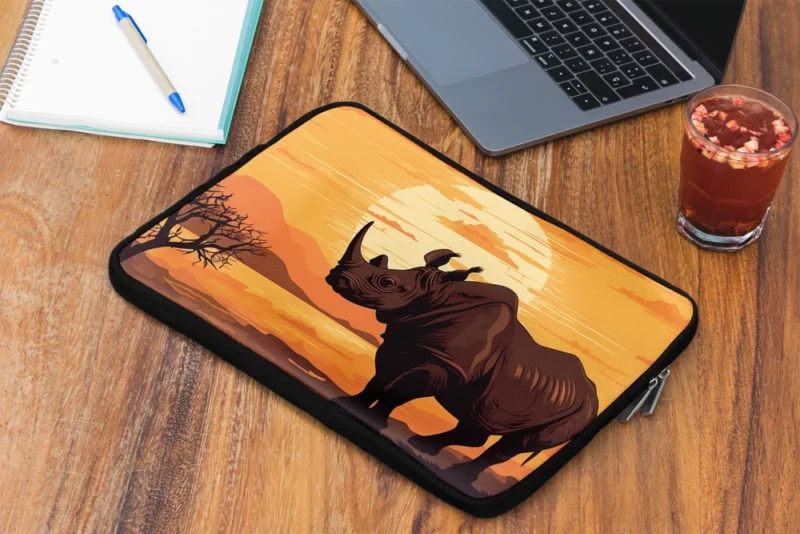 Rhino at Sunset Laptop Sleeve 2