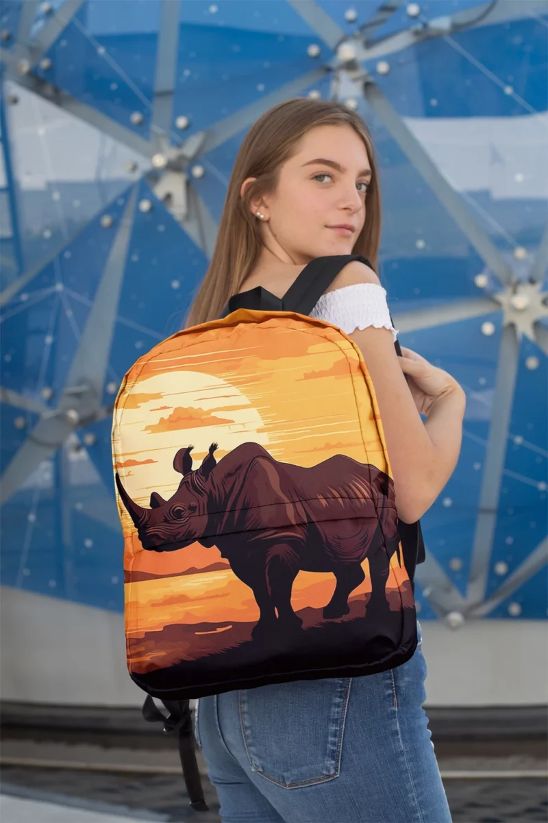 Rhino at Sunset Minimalist Backpack 2