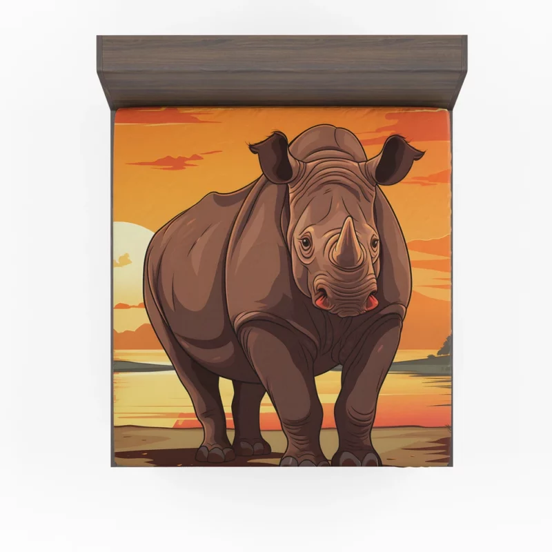 Rhino in the Savannah Fitted Sheet