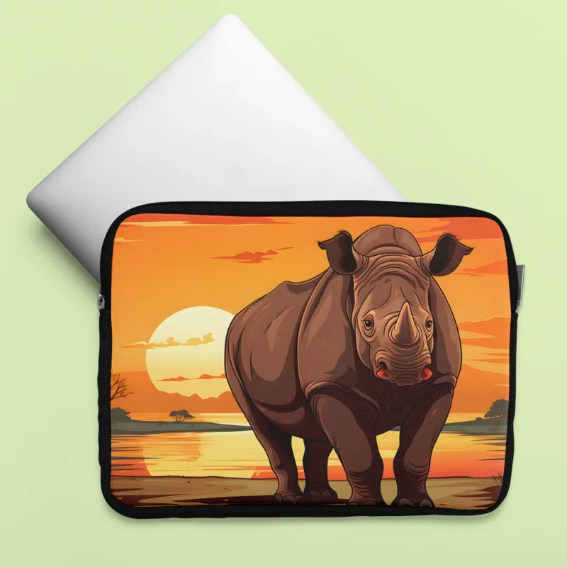 Rhino in the Savannah Laptop Sleeve