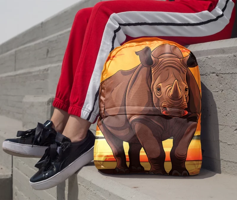 Rhino in the Savannah Minimalist Backpack 1