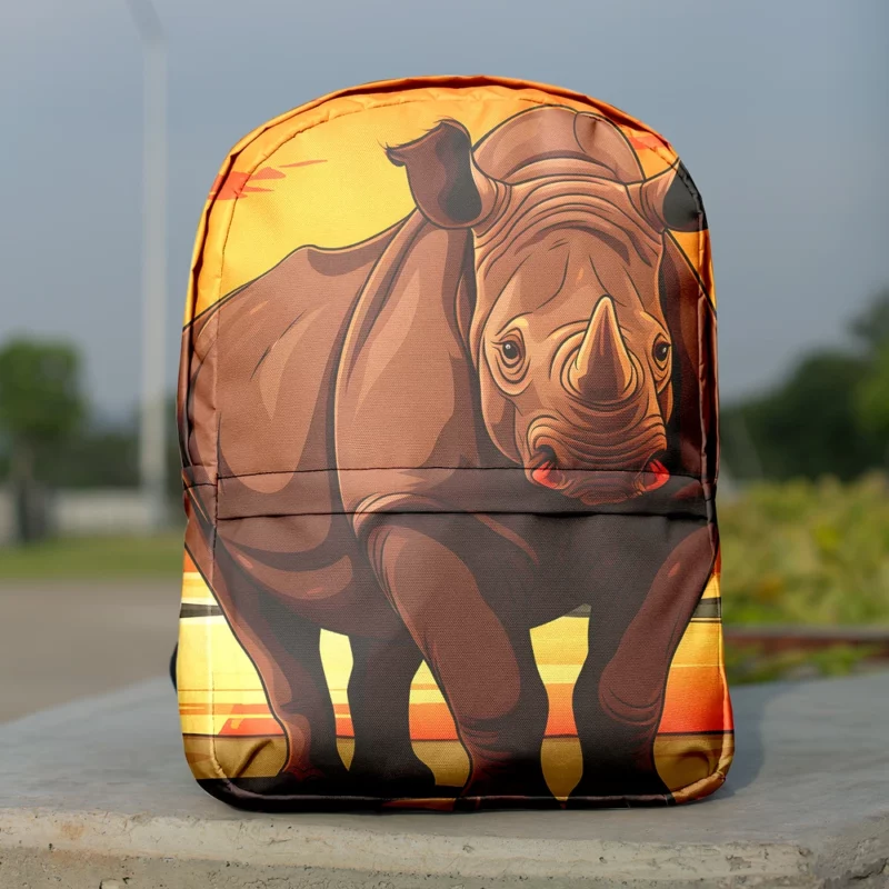 Rhino in the Savannah Minimalist Backpack