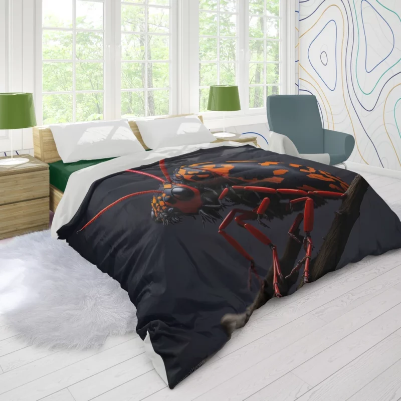 Rhinoceros Beetle With Label Duvet Cover