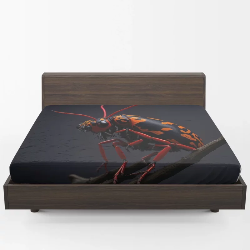 Rhinoceros Beetle With Label Fitted Sheet 1