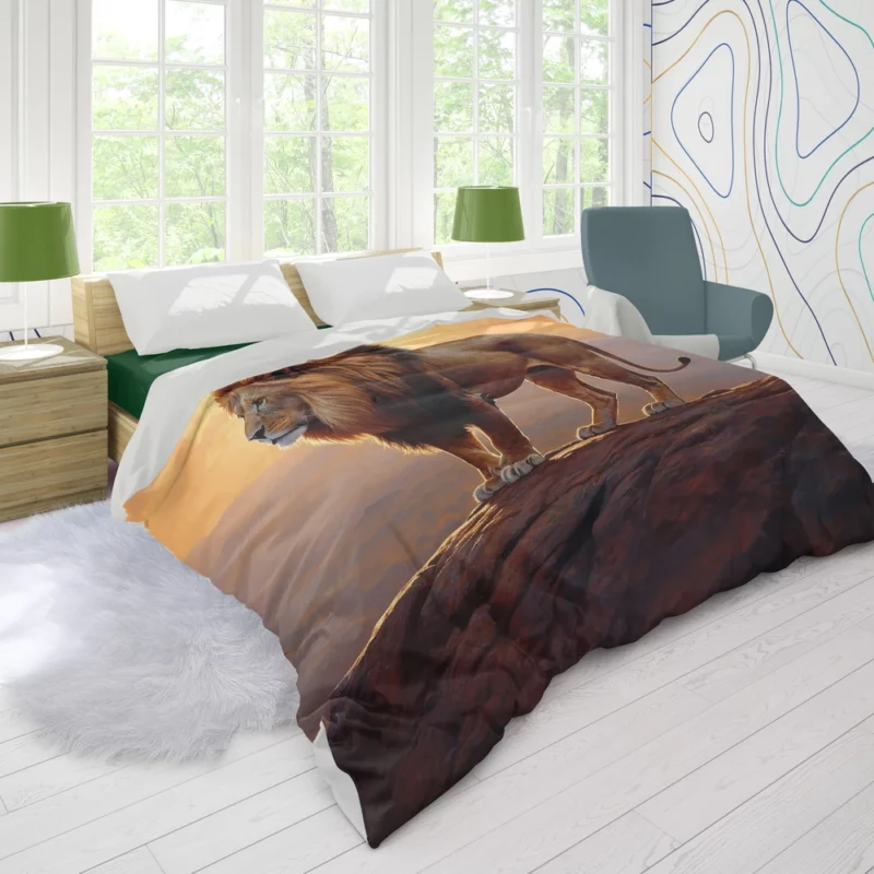 Roaring Lion at Sunset Duvet Cover