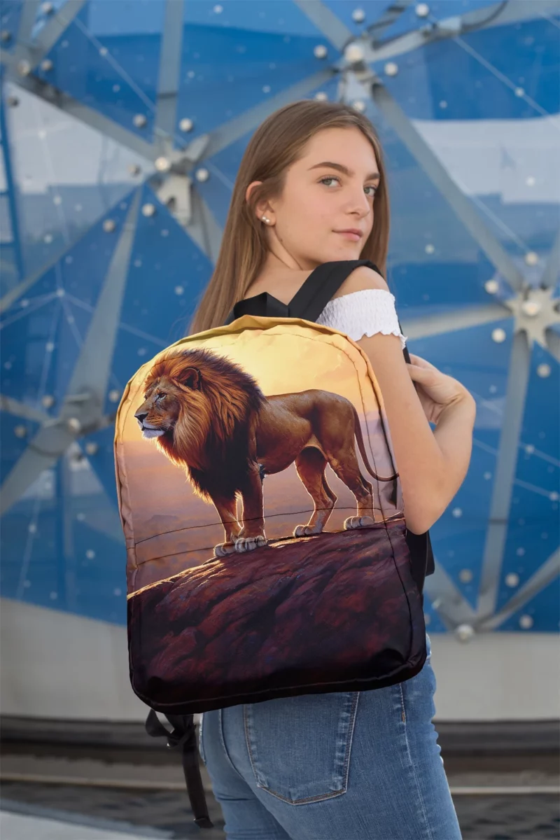 Roaring Lion at Sunset Minimalist Backpack 2