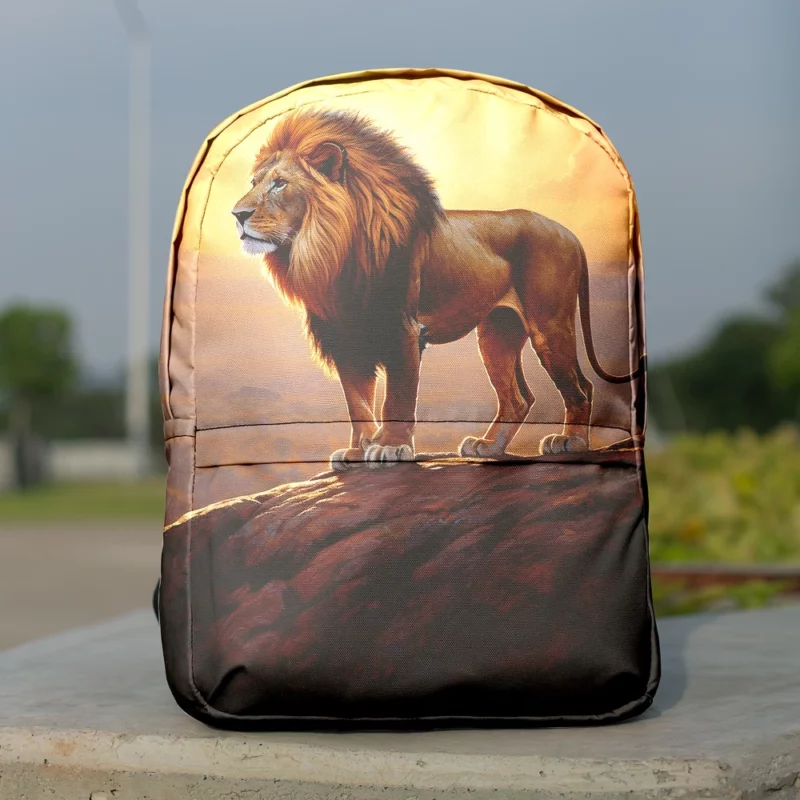 Roaring Lion at Sunset Minimalist Backpack