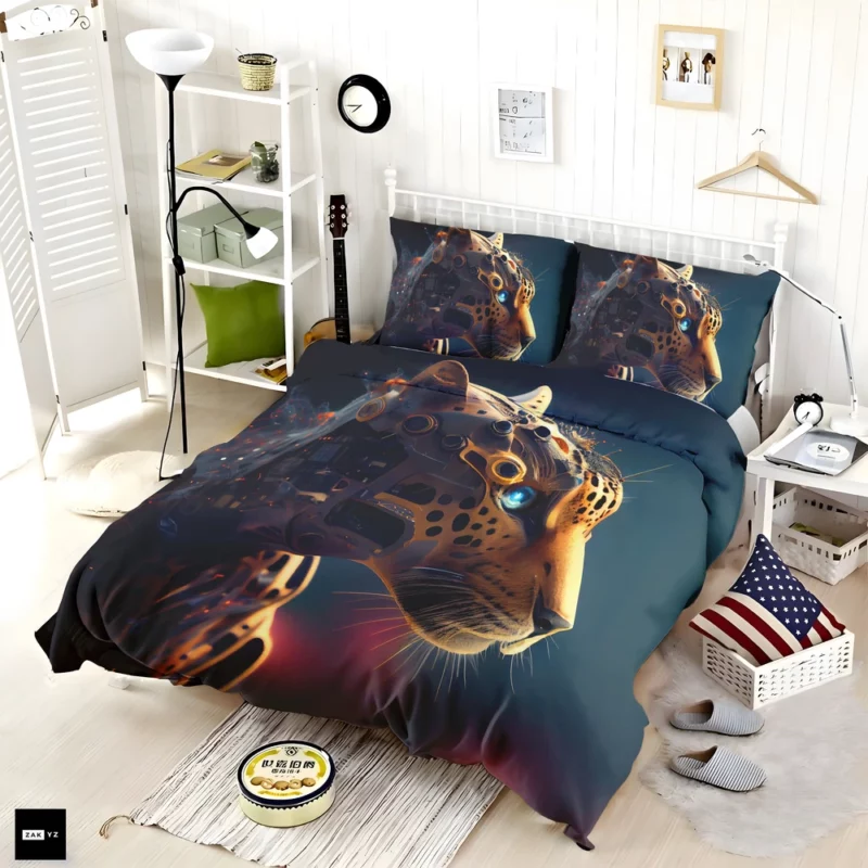 Robot Cat Portrait Bedding Set