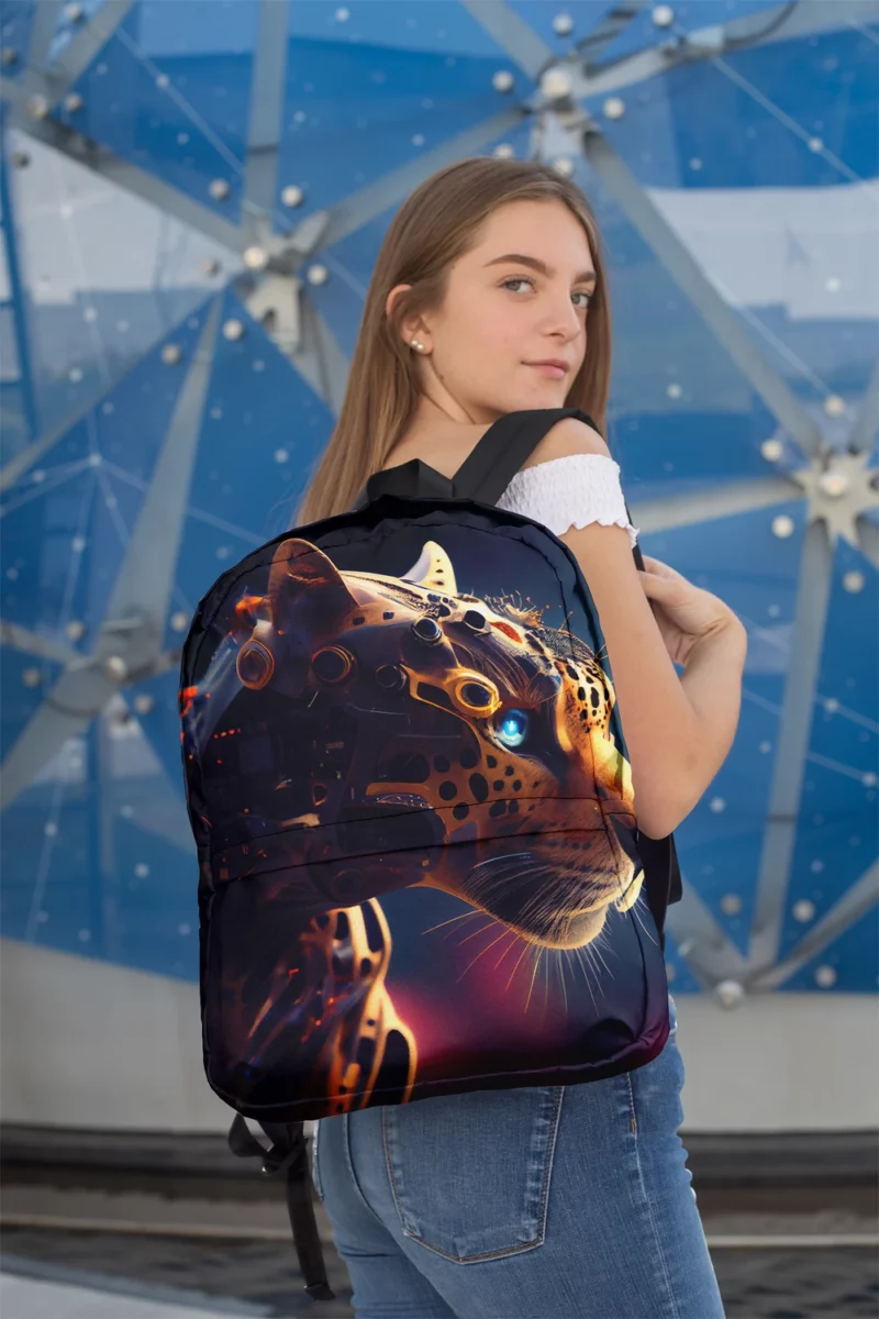 Robot Cat Portrait Minimalist Backpack 2