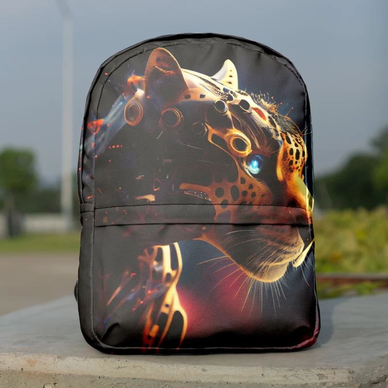 Robot Cat Portrait Minimalist Backpack