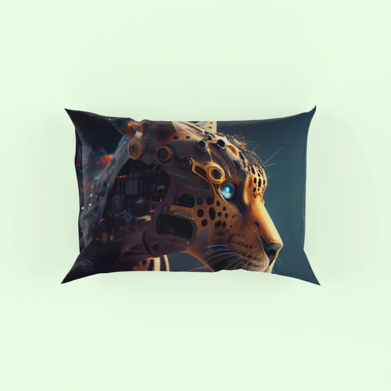 Robot Cat Portrait Pillow Case