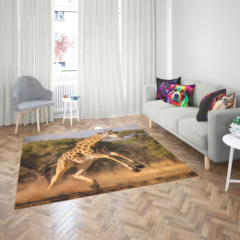 Running Giraffe Rug 2