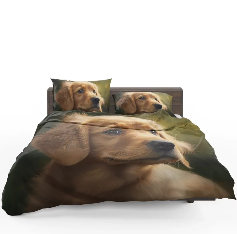 Sad Golden Retriever Painting Bedding Set 1