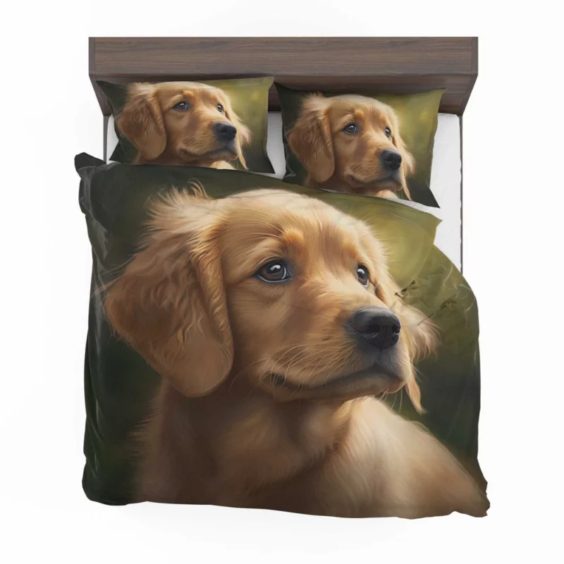 Sad Golden Retriever Painting Bedding Set 2