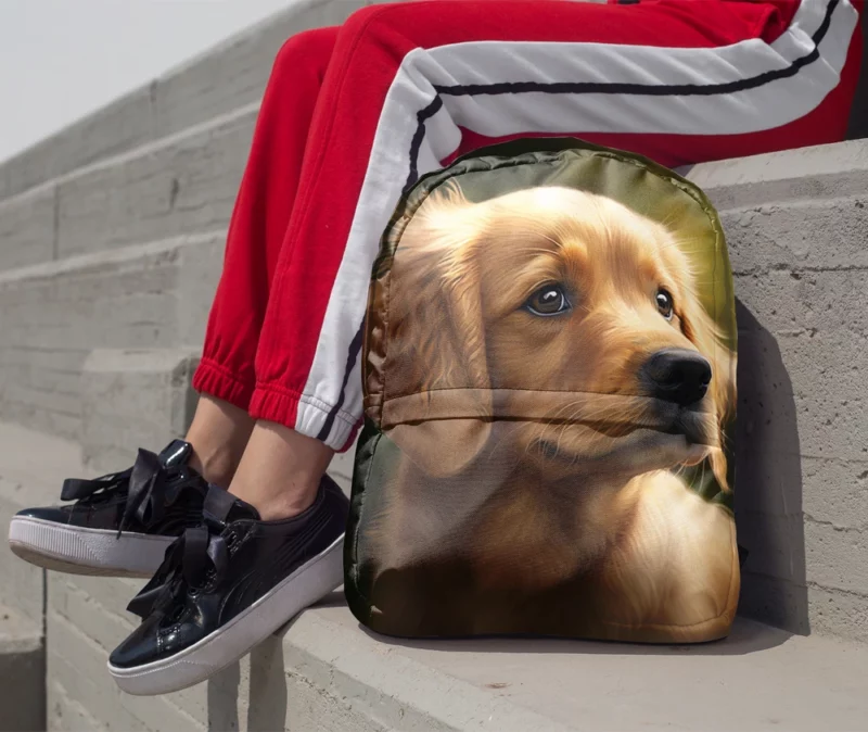 Sad Golden Retriever Painting Minimalist Backpack 1