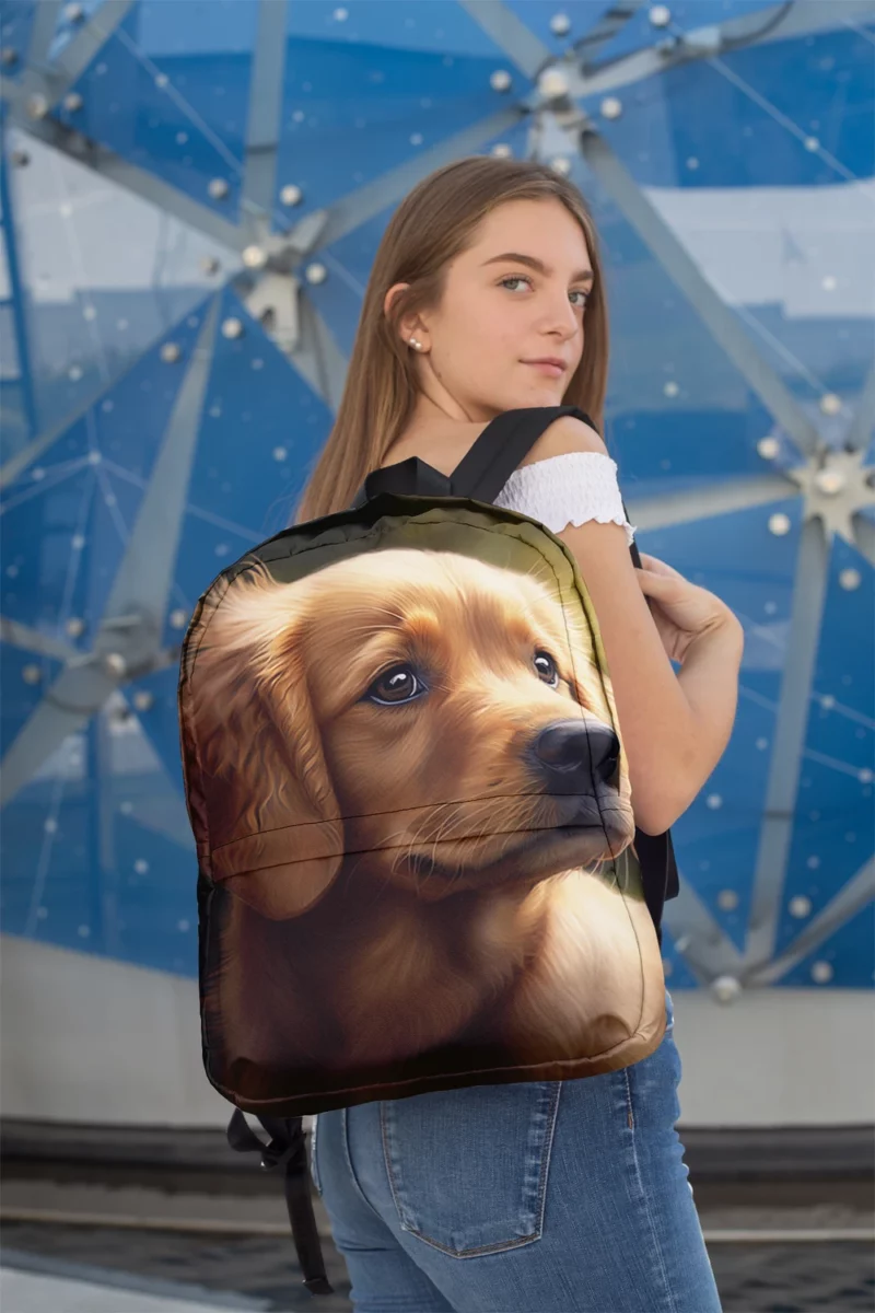 Sad Golden Retriever Painting Minimalist Backpack 2