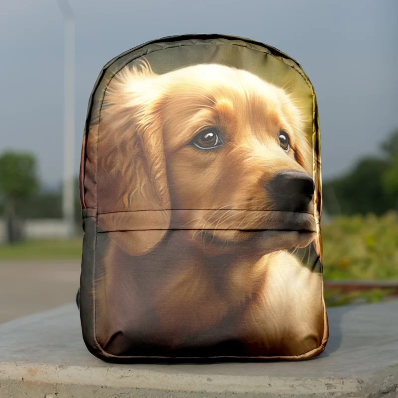 Sad Golden Retriever Painting Minimalist Backpack