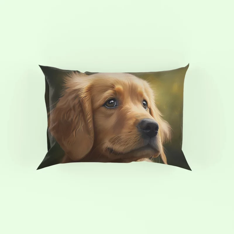 Sad Golden Retriever Painting Pillow Case