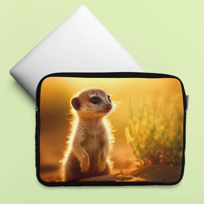 Sandy Stand Meerkat Cub Laptop Sleeve