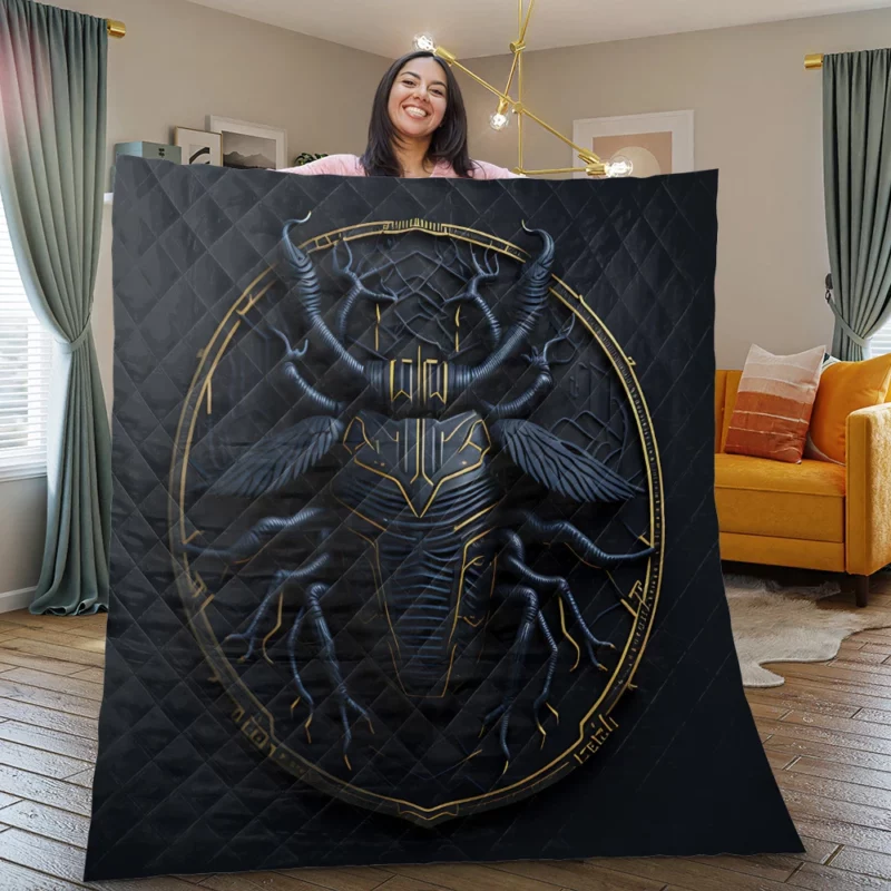 Scarab Cryptocurrency Logo Quilt Blanket