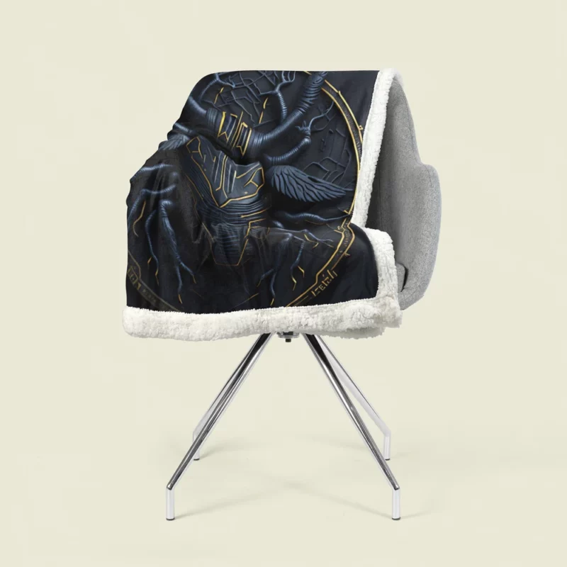 Scarab Cryptocurrency Logo Sherpa Fleece Blanket 1