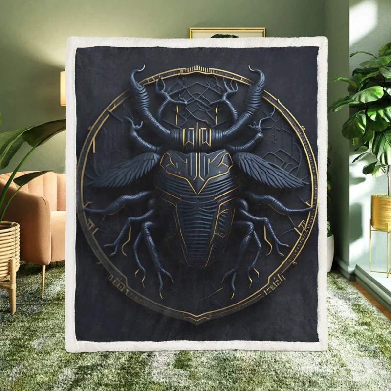 Scarab Cryptocurrency Logo Sherpa Fleece Blanket