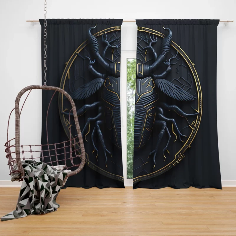 Scarab Cryptocurrency Logo Window Curtain