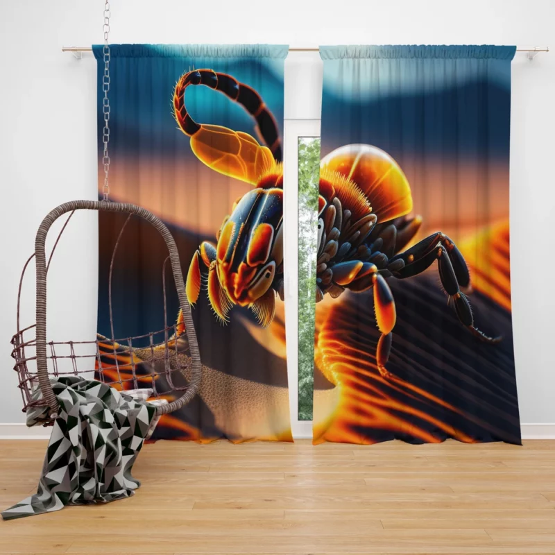 Scorpion in the Desert Window Curtain