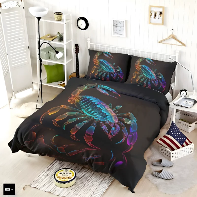 Scorpion on Dark Background Bedding Set