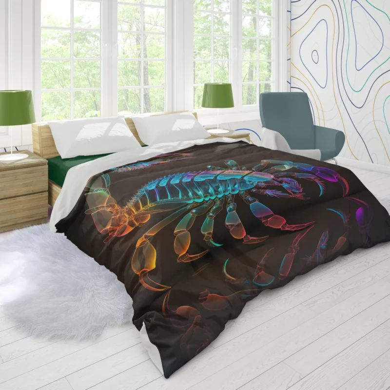 Scorpion on Dark Background Duvet Cover