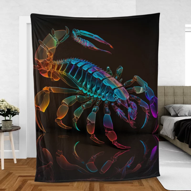 Scorpion on Dark Background Fleece Blanket