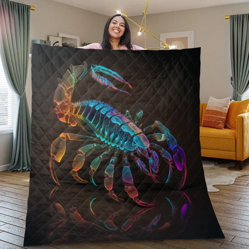 Scorpion on Dark Background Quilt Blanket